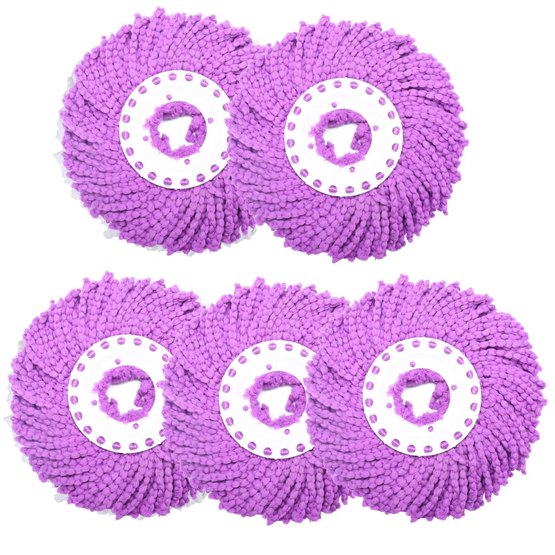 

5pcs/lot Household Sponge Fiber Mop Head Refill Replacement Home Cleaning Tool Microfiber Floor Mop Head 360 Spin Cleaning Pad