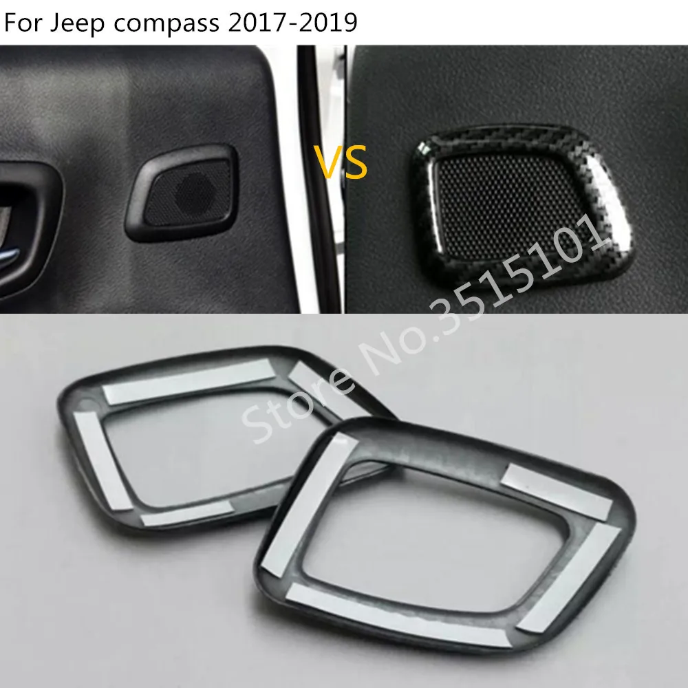 

Автомобильный Стайлинг, крышка из углеродного волокна, задняя подсветка, звук, звук, отделка, рамка, лампа, 2 шт., для Jeep Compass 2017 2018, 2019, 2020