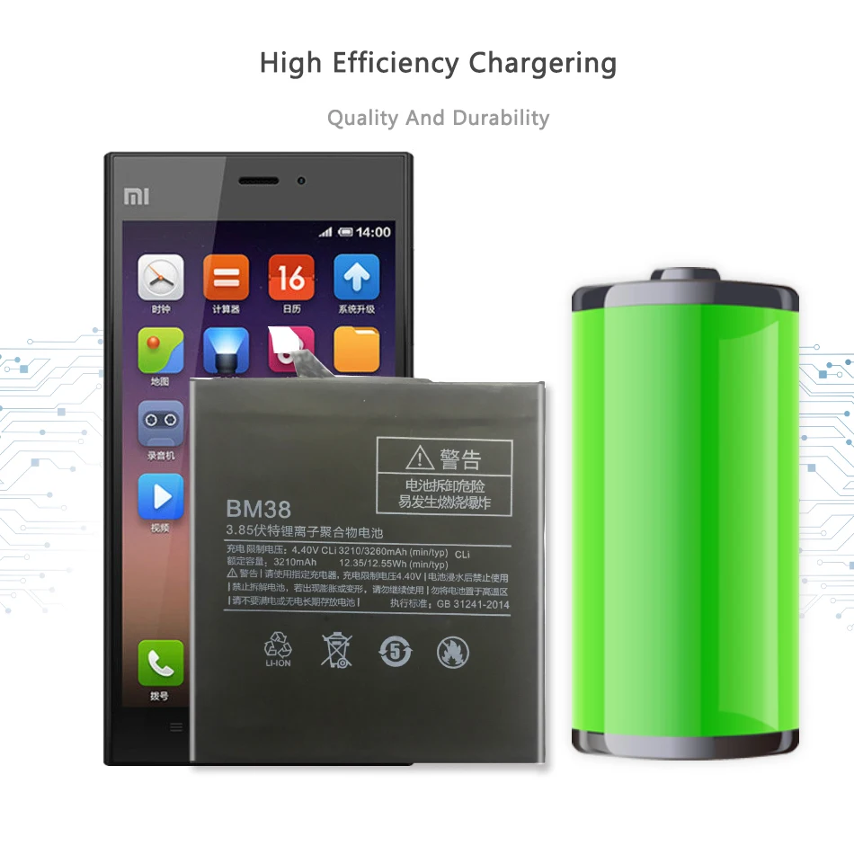 

BM38 3260mAh Replacement Battery for Xiaomi Xiao Mi 4S Mi4S BM 38 BM-38 with Track Code