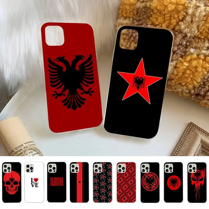 

Albania Flag Phone Case for iPhone 11 12 13 mini pro XS MAX 8 7 6 6S Plus X 5S SE 2020 XR cover