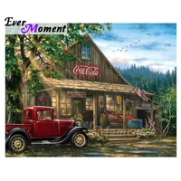 ever moment diamond painting chalet car tree full square drill handmade 5d diy mosaic diamond embroidery decoration s2f2297