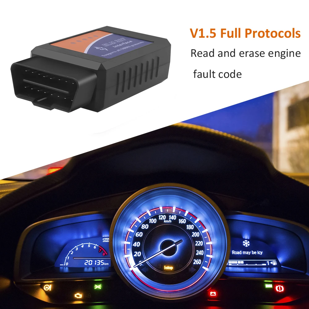 Автомобильный диагностический сканер Obd2 Obd Elm327 Bluetooth V1.5 V2.1 Elm 327 Obdii Can
