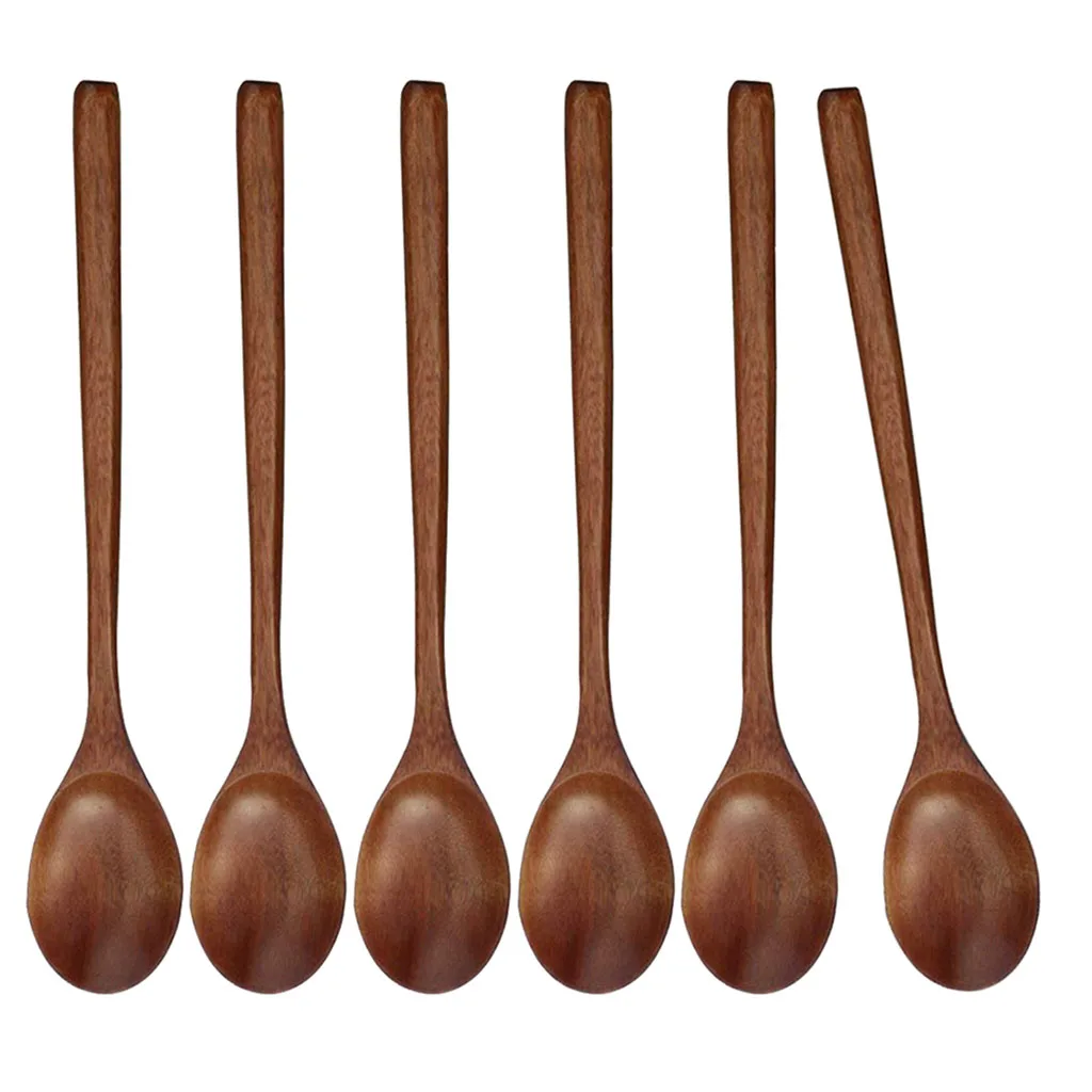 6PC Wooden Spoon Porridge Soup Home Restaurant Kitchen Cooking Tool Utensil Set | Utensils