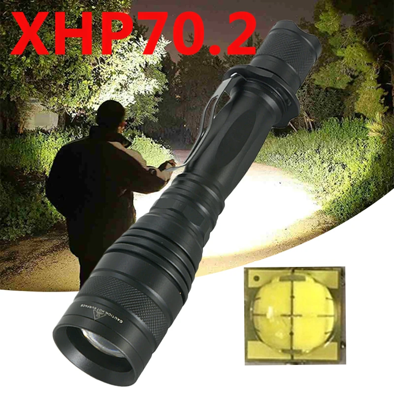 

Мощный тактический светодиодный фонарик Litwod Z40P75 XHP70.2, фонарь на 2 аккумуляторах 18650 для охоты и кемпинга, 32 Вт, 3200 люмен