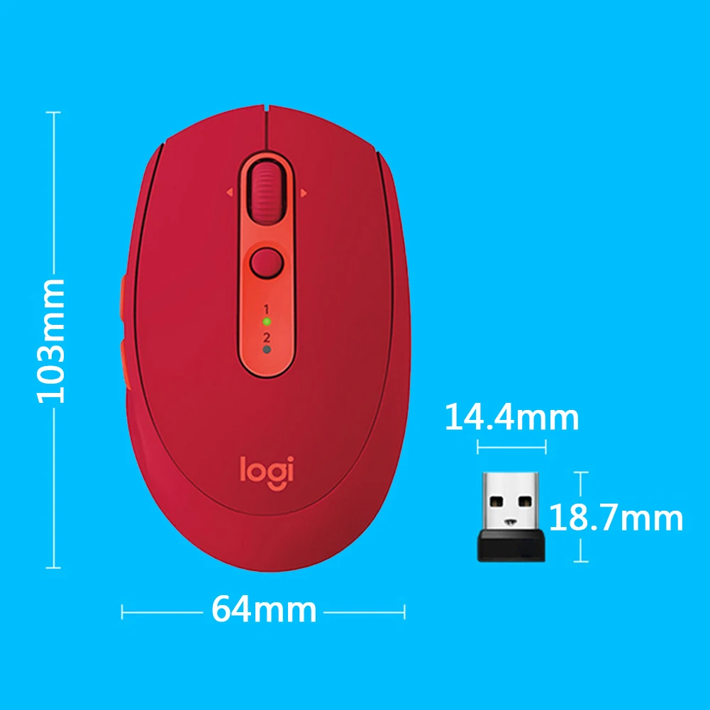 

Logitech M590 Wireless Mute Bluetooth Mouse 2.4GHz Unifying Dual Mode 1000 DPI Multi-Device Optical Silent Mouse Ergonomic Mouse