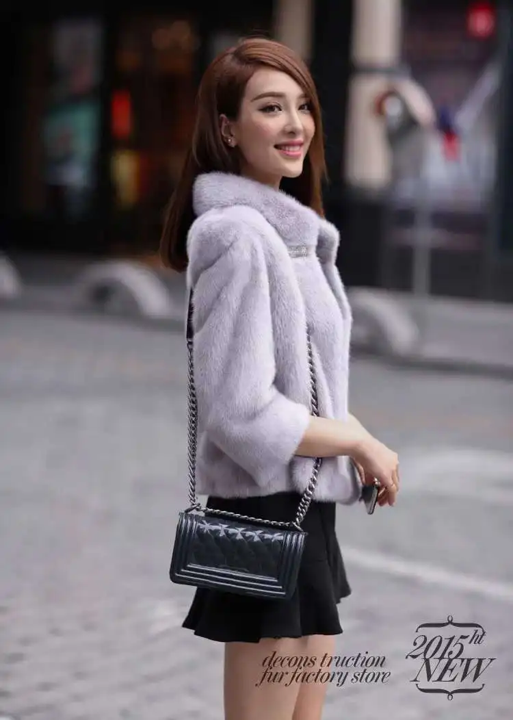 

Short Mink Warm Thickened Stand Mandarin Collar Rhinestone Micro Fur Female Coat Faux Fur Womens Winter Jackets Jacket Women