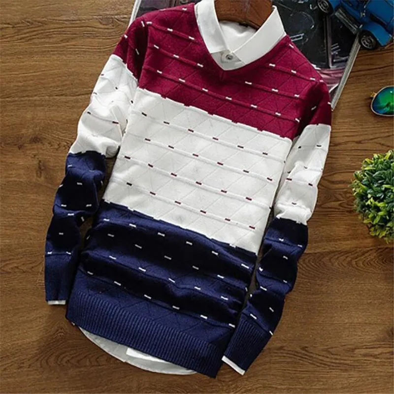 Мужской пуловер свитера Новая одежда на осень зиму вязаная модная дизайнерская