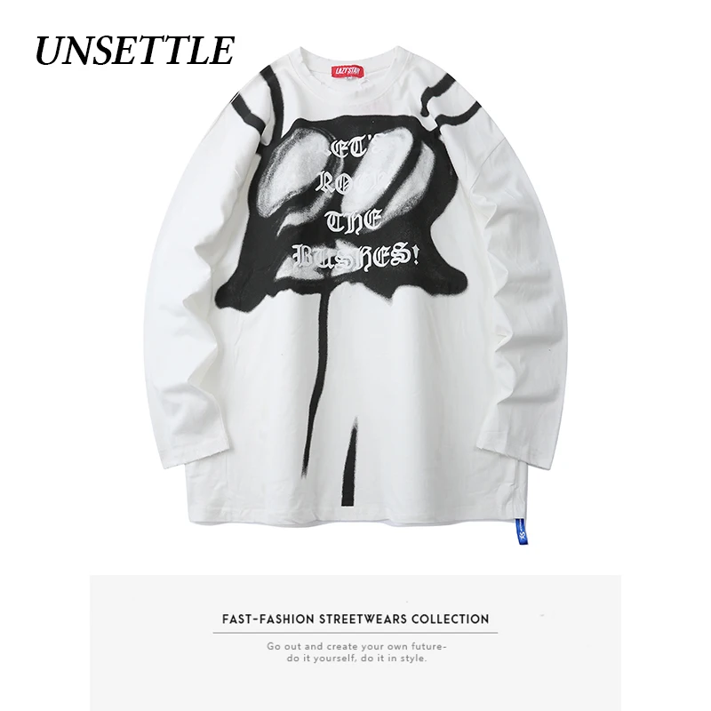 2020AW Осенняя футболка большого размера Harajuku с графическим готическим принтом для