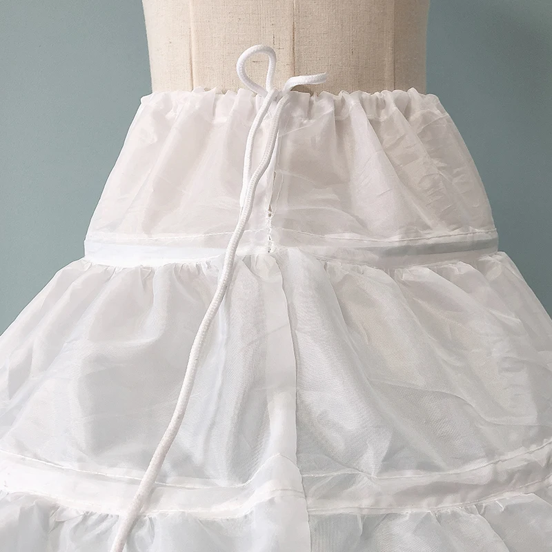 Белая воздушная юбка принцессы для девочек средней длины Тюлевое платье на