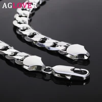 aglover 925 sterling silver cuban chain 12mm 18202224262830 inch side chain necklace for woman man fashion jewelry gift