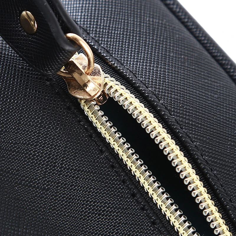 

white/black Women Makeup Bag PU Waterproof Double Zipper Large Capacity Cosmetic Bag Multifunction Travel Storage Bags