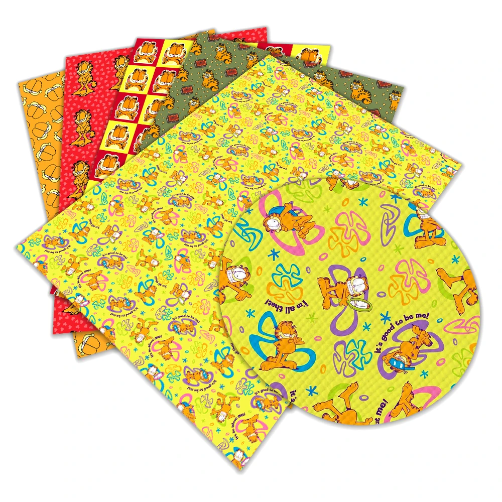 

A4 22x30cm Cute Garfield cartoon Printed Synthetic Leather for Patchwork DIY Accessories