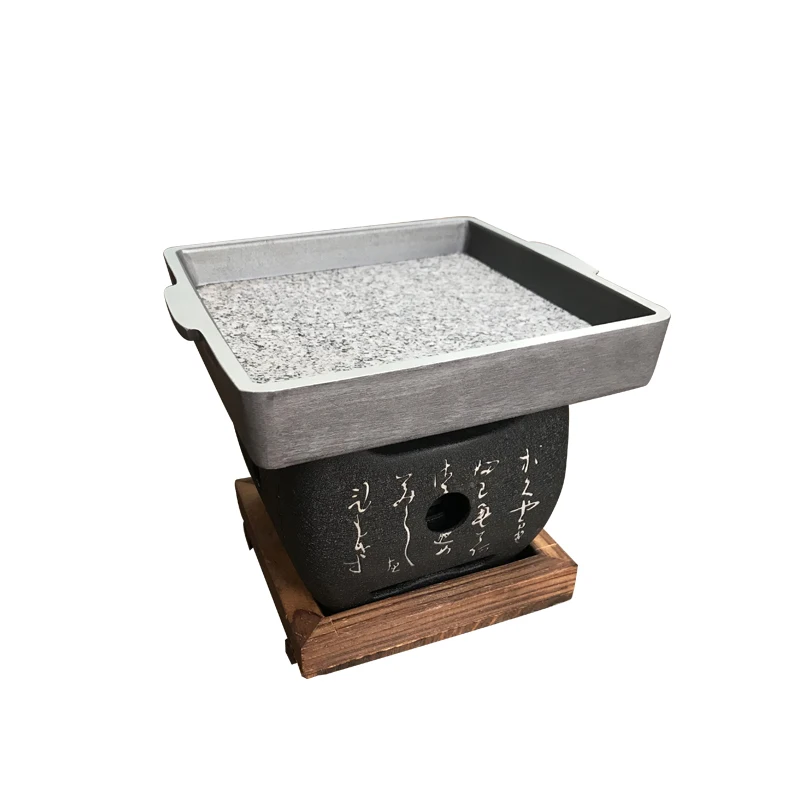 Мини квадратная плита для барбекю с изображением японского персонажа углеродная