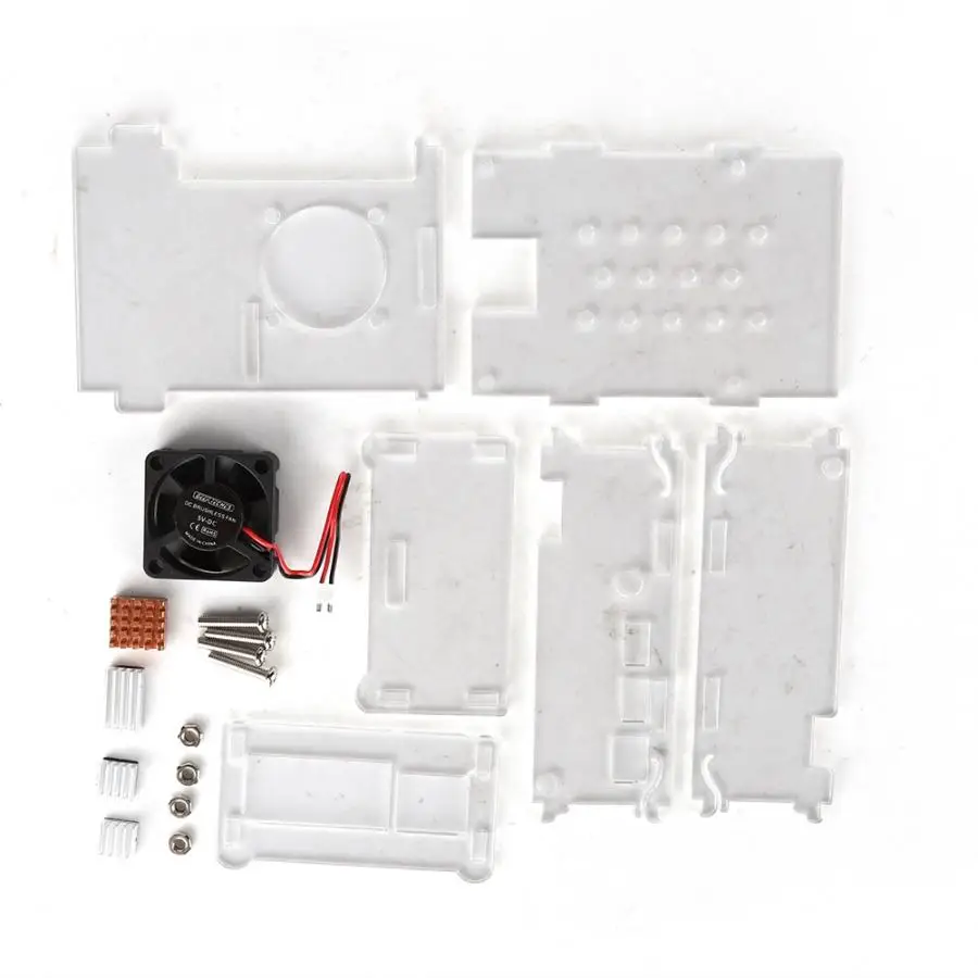 Защитный корпус Оранжевый pi Прозрачный акриловый + вентилятор охлаждения