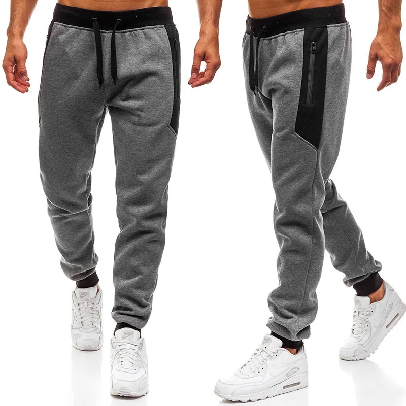 

2021 new hot-selling men's sports casual pants with zipper pocket and color insert design