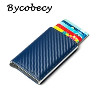 2021 new mens credit card holder carbon fiber rfid blocking leather bank card wallet womens wallet thinr case protection purse
