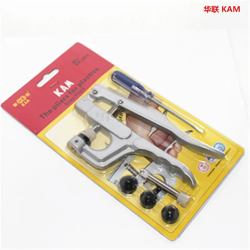 

T3 / T5 / T8 Resin Plastic Snap Fastener Installation Tools Teamed Up With Button Pressure Clamp Pliers Hand Pressure machine