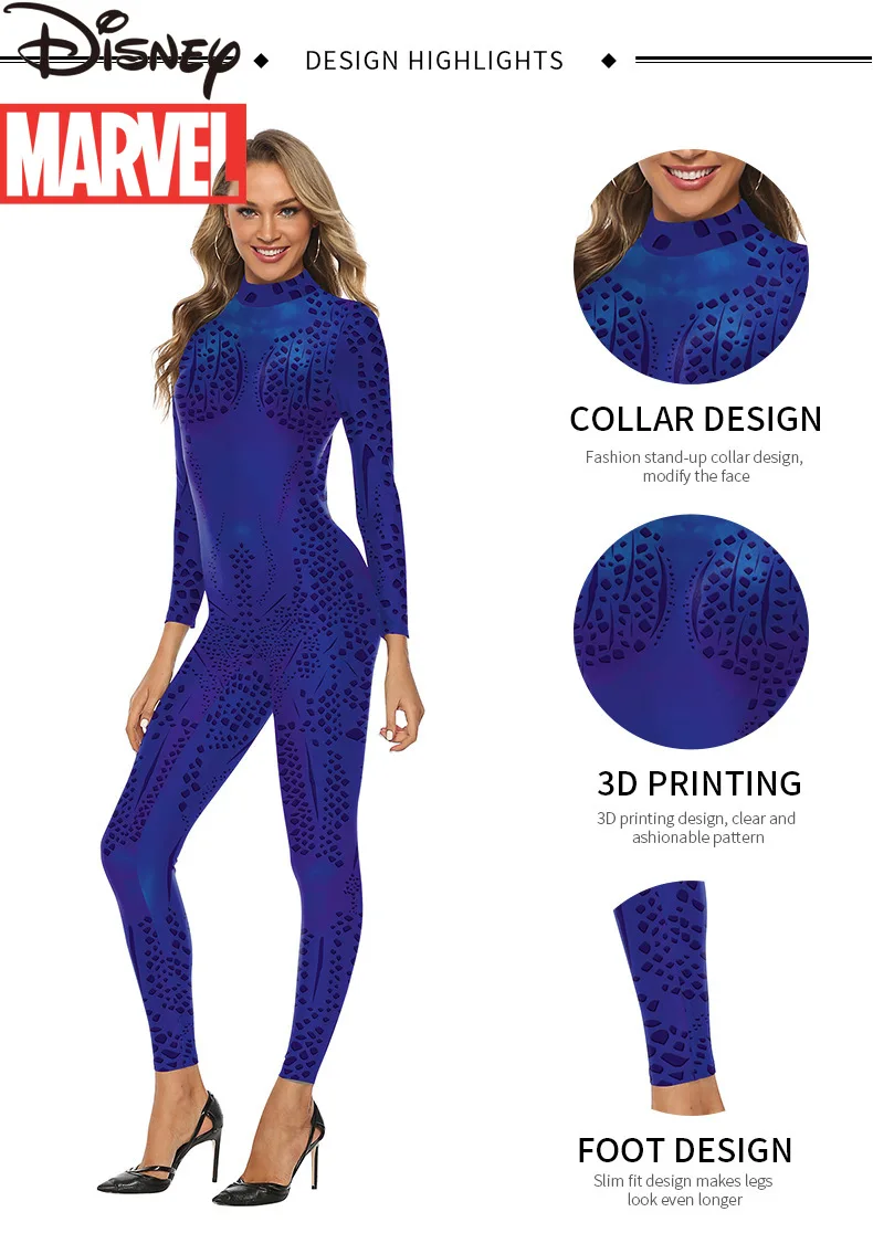 

Marvel Avengers Captain Marvel Women's Cosplay Costume Bodysuit Film Stage Performance Costume Halloween