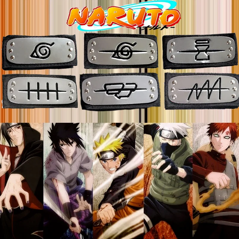 Повязка на голову удзумаки Наруто Коноха тюрбан из аниме защита для лба ап