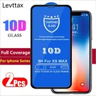 Защитное стекло 10D с изогнутыми краями для iPhone 12, 12 mini, 11 Pro Max, XS, XR, X, 8, 6S Plus, 2 шт.