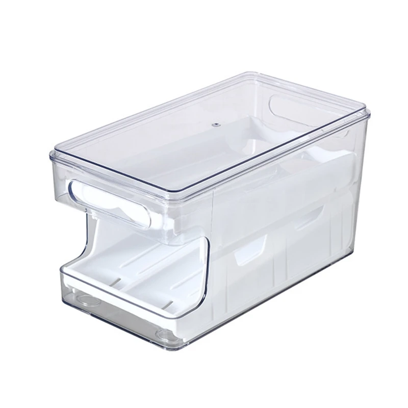

Slide Type Egg Storage Box Double-Layer Egg Holder Fresh-Keeping Portable Transparent Food Container