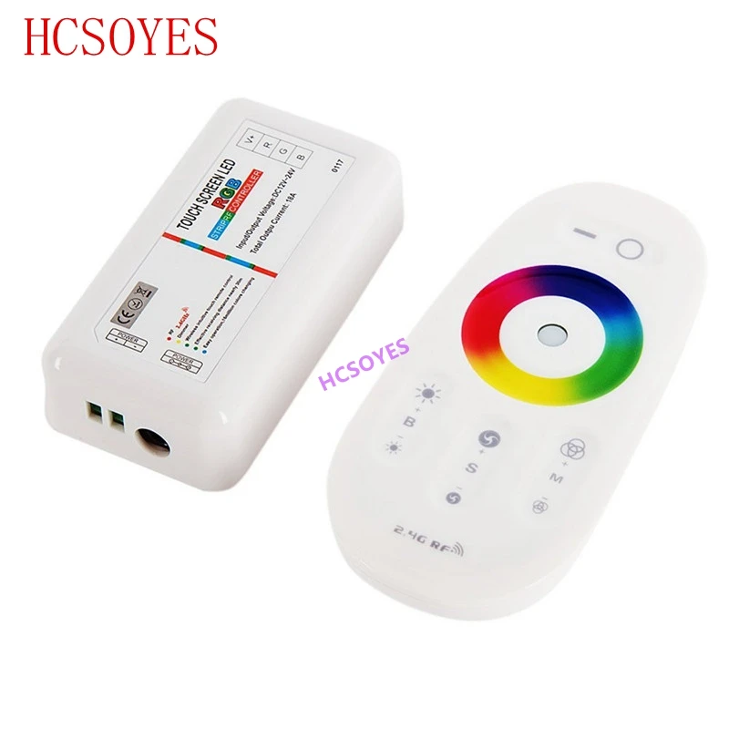 Светодиодный контроллер RGBW/RGB 12 В 24 постоянного тока сенсорный экран 2 4G DC12 24V 18A