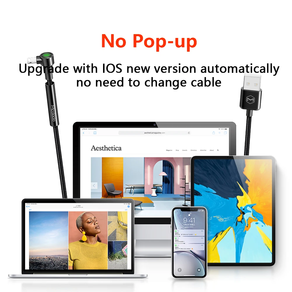 USB-кабель Mcdodo для IPhone XS Max XR X 8 7 6s Plus IPad Mini IOS 12 проводов подставка телефона