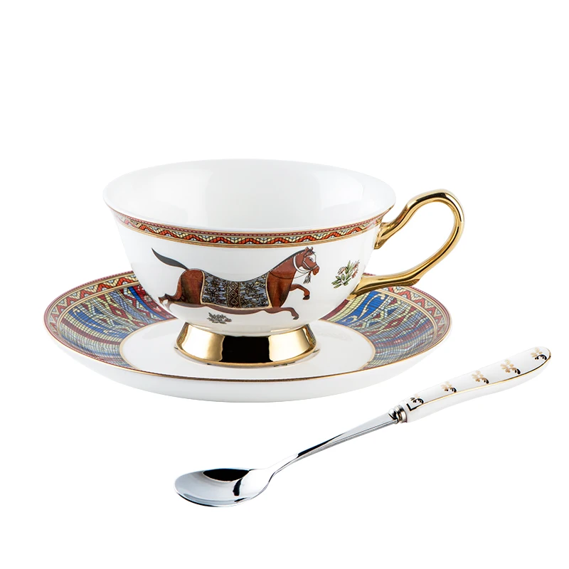 Роскошный кофейный набор из костяного фарфора креативный классический с чашкой