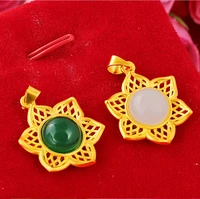 hi 2pcslot sunflower 24k gold pendant womens pendant classic female jewelry birthday gift couples flower pendants