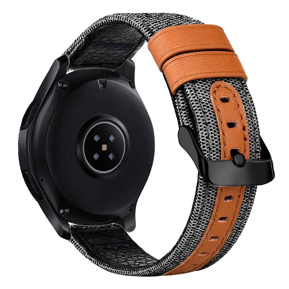 Кожаный ремешок для Samsung Watch Active2 40 мм 44 20 22 кожаный нейлоновый Galaxy 46 42 браслет |