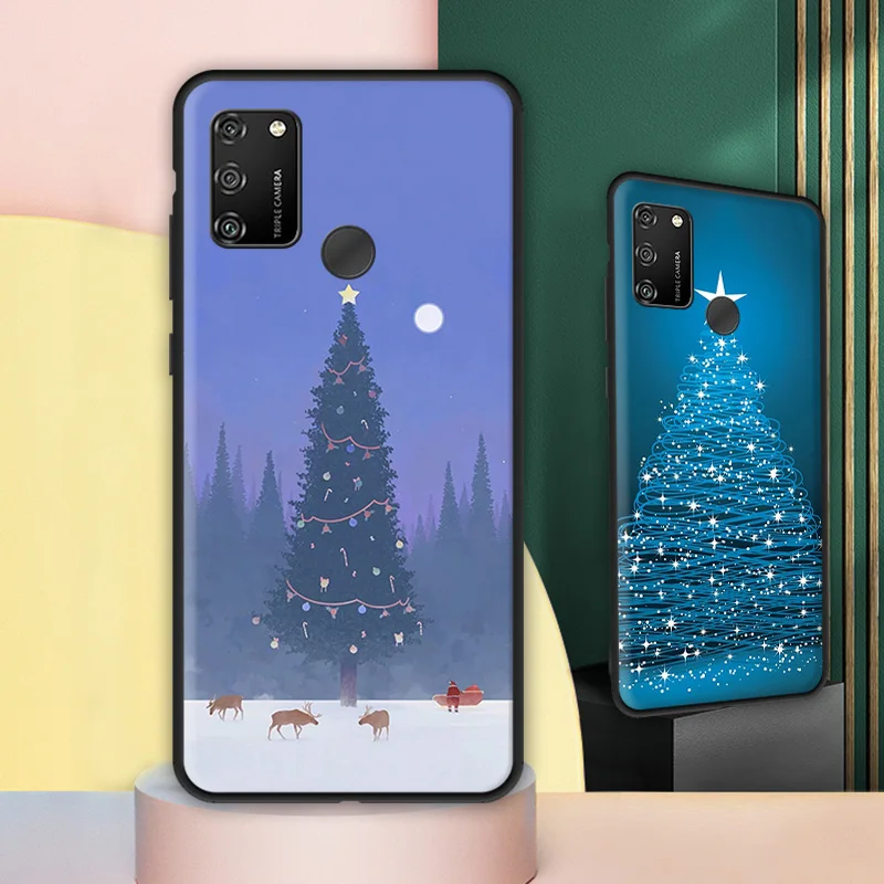 Мягкий силиконовый чехол с рождественской елкой для телефона Honor X10 9X lite Premium 8X 7X 6X