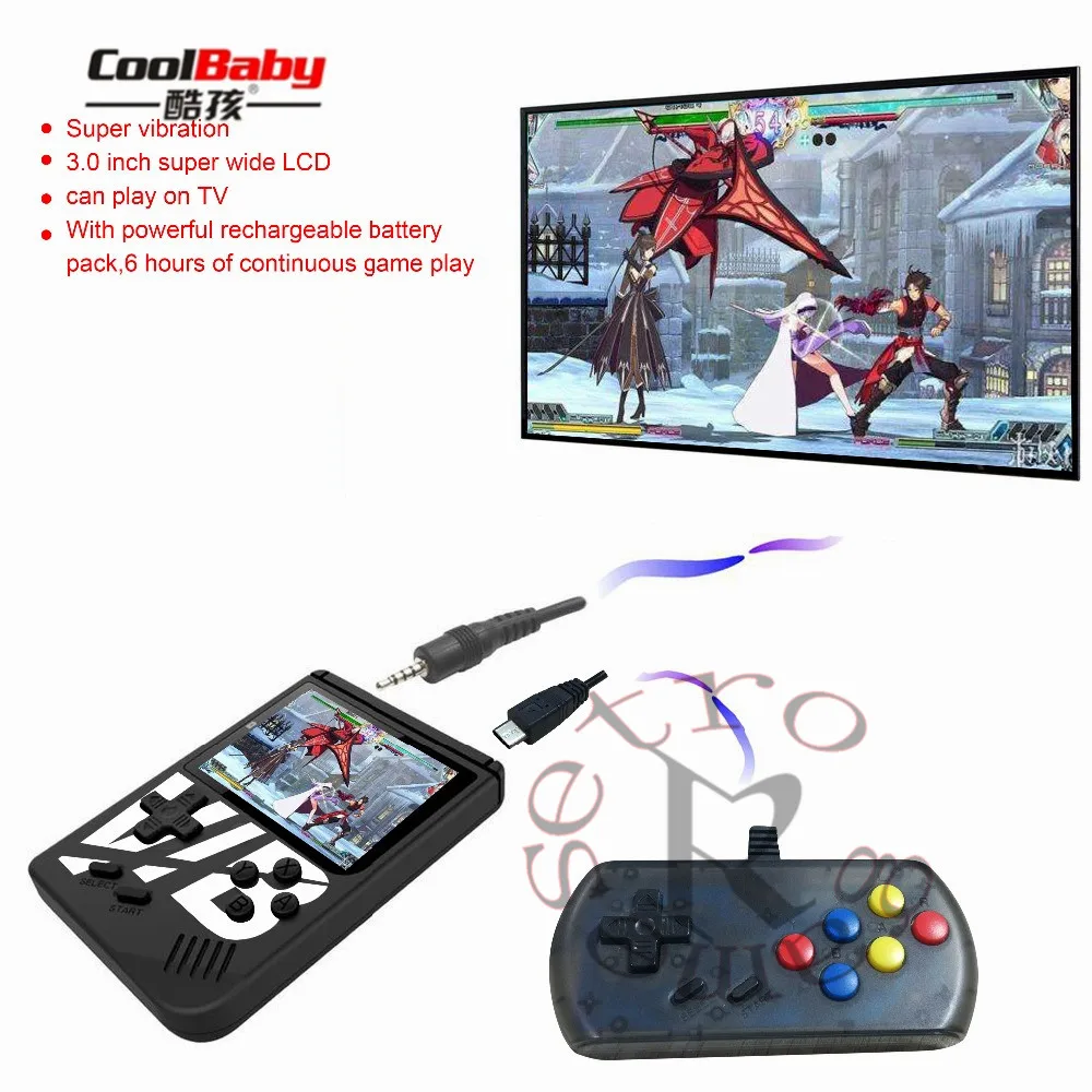 Портативная Вибрирующая игровая консоль coolbaby VIB 169 встроенных игр поддержка ТВ