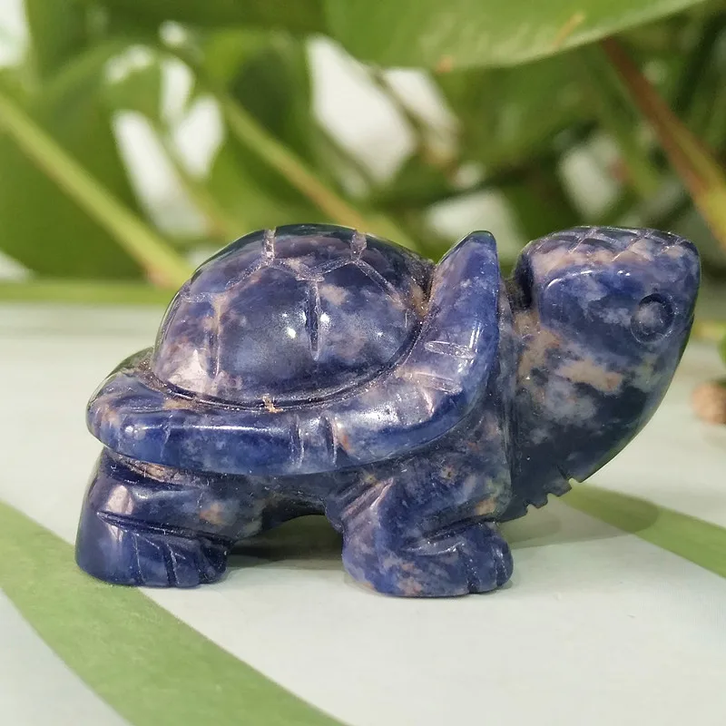 

Natural crystal blue turtle animal carving home chakra spiritual energy meditation repair reiki healing crystal exorcism