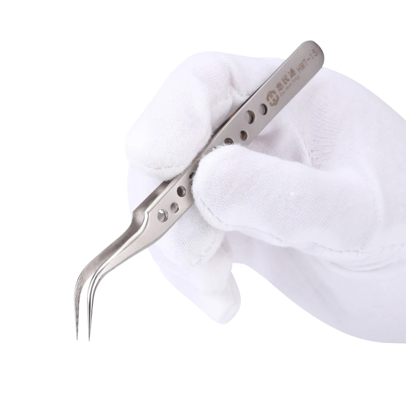 Прецизионные нержавеющие пинцеты антистатические изогнутые прямые кончики
