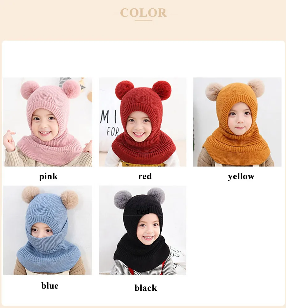 21 новая зимняя плюшевая детская шапка три в одном вязаная шапочка для маленьких