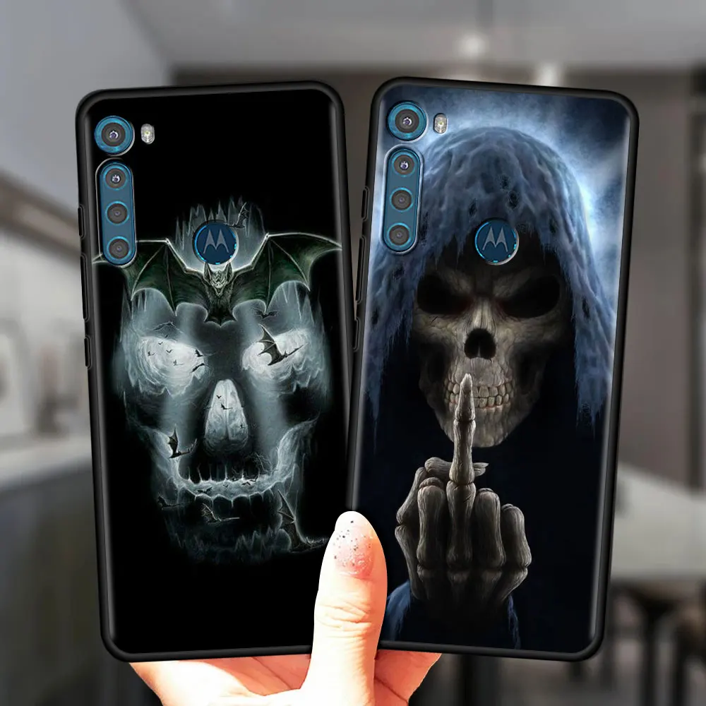 grim reaper skull skeleton case for motorola moto one fusion plus g9 play g8 power lite soft phone coque g30 e6s g8 g9 carcasa free global shipping