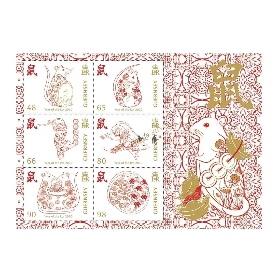 

British, Guernsey, 2020, Stamps, Year of the Rat, Zodiac Rat, Souvenir Sheet,MS New,Good Condition Collection