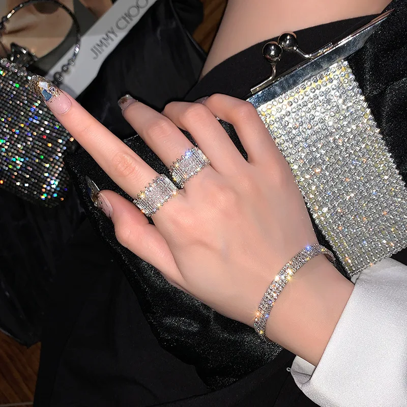 Модные роскошные женские обручальные кольца с фианитом ослепительное обещание