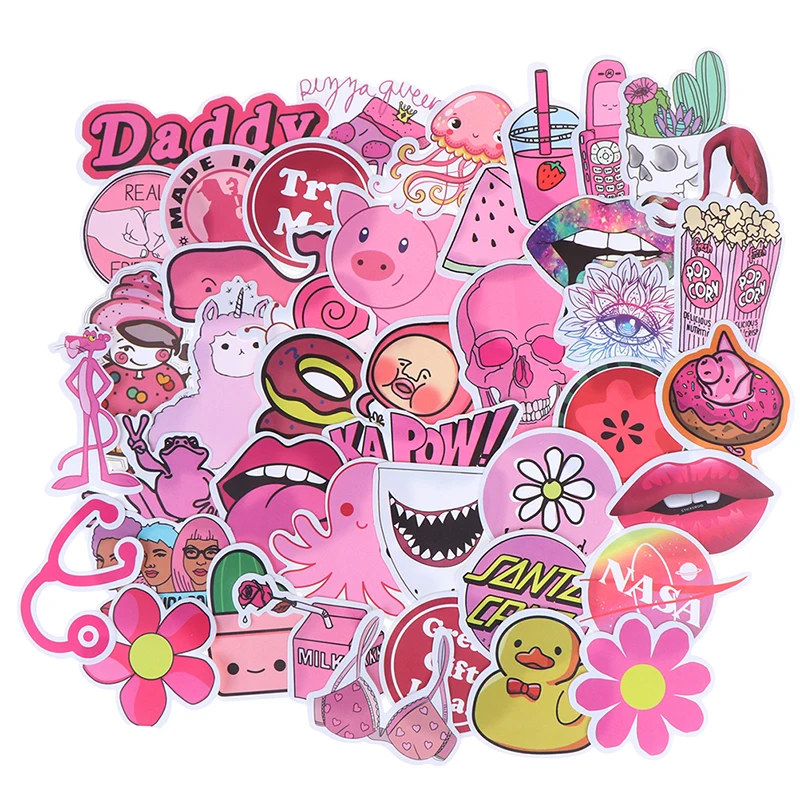 50 шт. милые розовые забавные наклейки игрушки чемодан для мотора автомобиля и