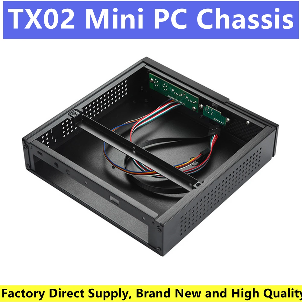 

Brand New TX02 Mini PC Chassis HTPC Thin ITX Chassis Computer Case With 2 USB2.0 Interface HD Audio Port For Desktop Home Office