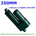 Электрический линейный привод постоянного тока 3500N, ход 250 мм, 170 ммсекция, скорость 12 В, 24 В, с потенциометром, обратная связь о положении, нагрузка 350 кг, LAT5P