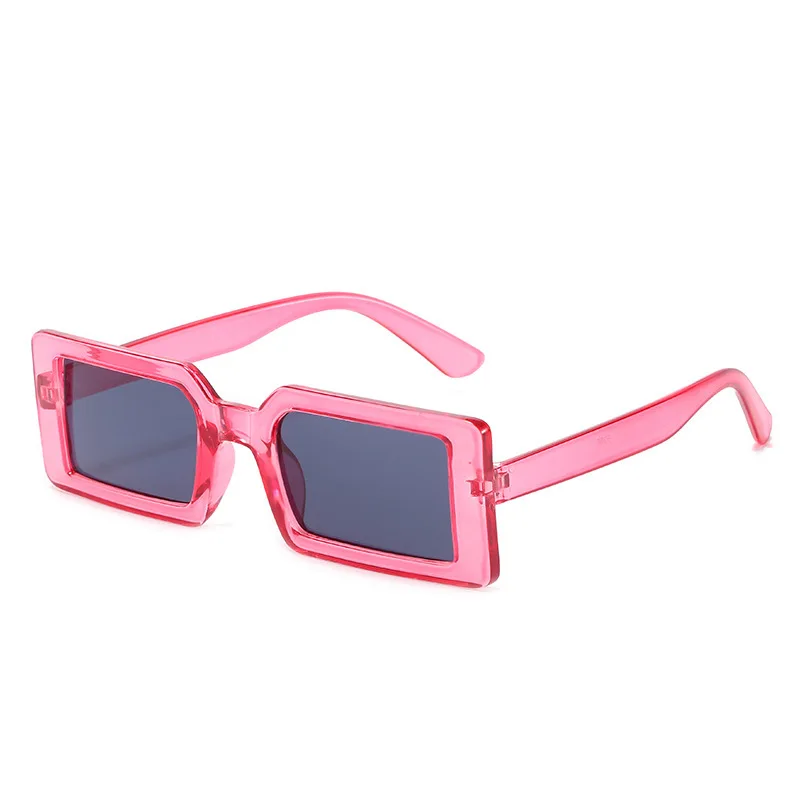 

New Square Frame Street Photo Fashion Trendy Sunglasses Women's Green Fluorescent Thick Frame Shades for Women
