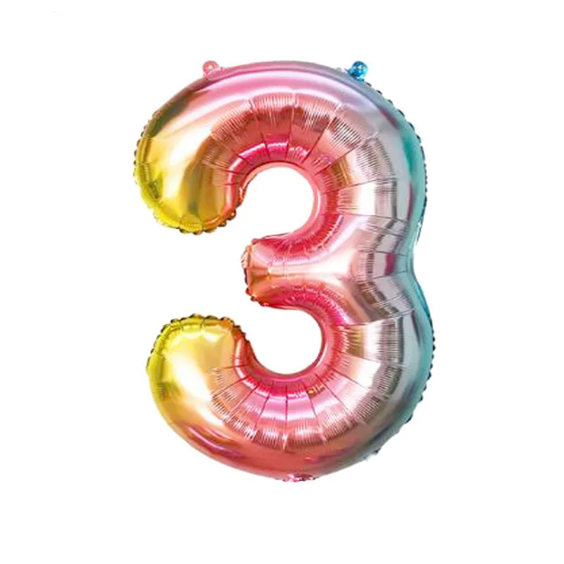 32-дюймовые зеркальные фольгированные воздушные шары с цифрами украшение для дня