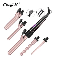ckeyin ceramic magic curling iron gourd clipless curling wand interchangeable 5 parts 09 32mm hair curler roller hair styler 50