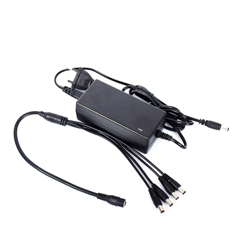Штепсельная вилка стандартов ЕС и США шнур CCTV Питание кабель& CCTV Камера 12V 5A 1 Разделение 4 Мощность адаптер для безопасности Системы