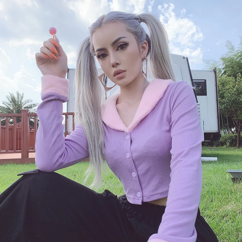 Rapwriter, повседневная, Лоскутная, пушистая, с длинным рукавом, вязаная куртка для женщин,, Осень-зима, с отложным воротником, боди, короткое пальто на пуговицах
