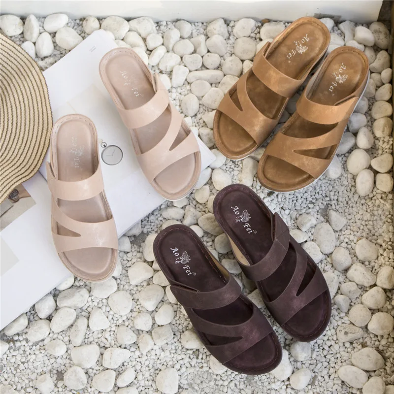 

Summer 2021 European And American New Style Slippers Women's Light Outer Wear Beach Thick-soled Women Sandals