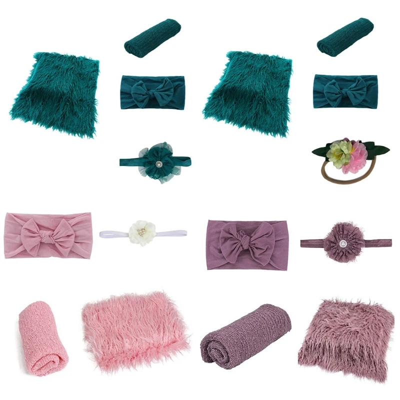 

4 шт./компл. реквизит для фотосъемки новорожденных наряды Пеленальное Одеяло Коврик Повязка На Голову Повязка на голову для новорожденных м...