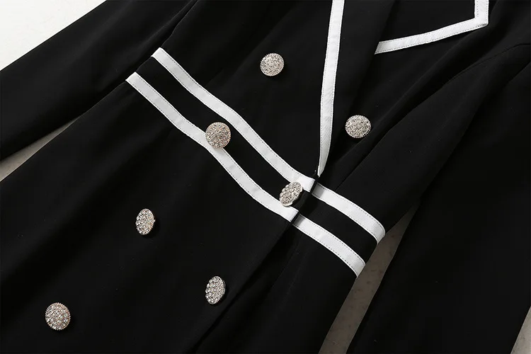 

2021 Spring Autumn women's long sleeves dress High quality double-breasted OL dress B133