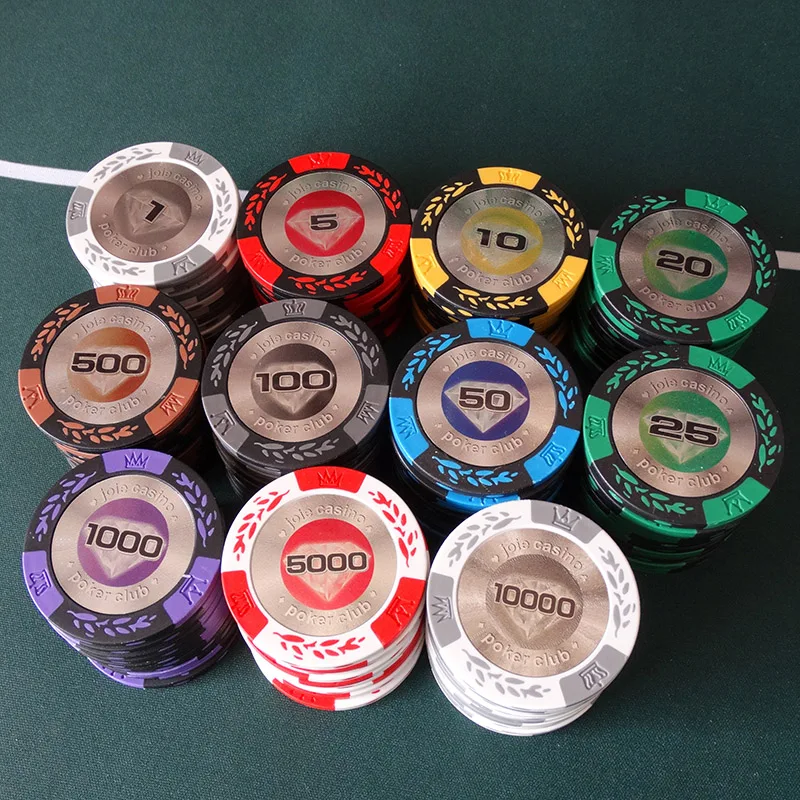 10pcs/Lot Poker Chips Texas Holdɾm Game Token Wheat Style Blackjack Coin |